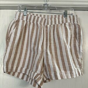 Striped Linen-Blend Shorts